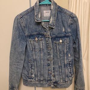 Distressed old navy jean jacket